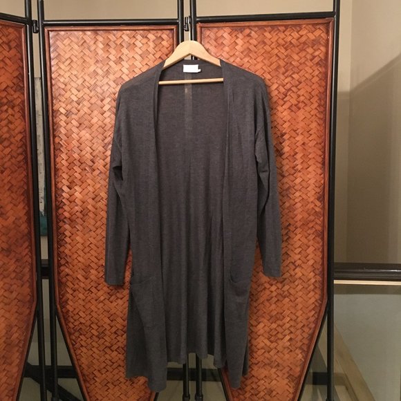 Kaffe Lightweight Long Sandra Cardigan In Grey - Picture 4 of 8